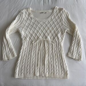 Cato Cotton Cream Cable Knit Sweater